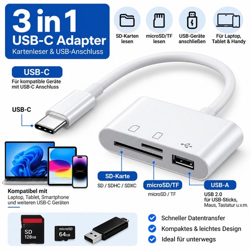 Usb kartenleser 1 sd - usb,