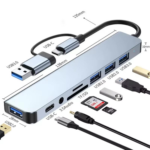 Usb 8 in 2 - usb-c, hub