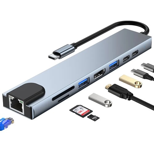 Usb hub 1 adapter 4k - 8-in-1,